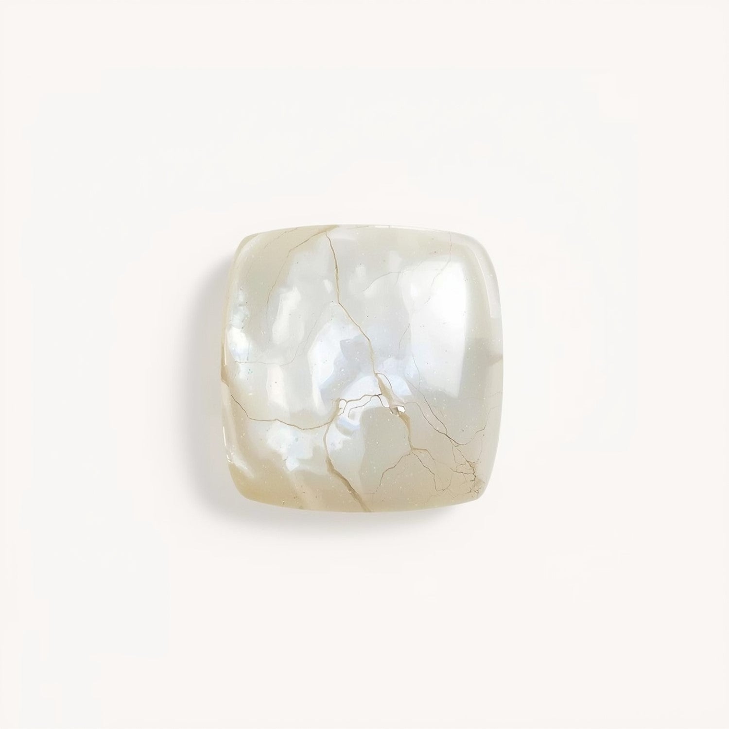White Pearl  1PC Medium 9x9 MM Square Cabochon White Sparkling Precious Semi Precious Gemstone Imagen principal del producto
