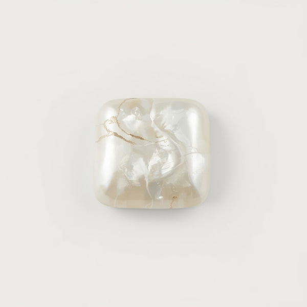 White Pearl  1PC Medium 9x9 MM Square Cabochon White Sparkling Precious Semi Precious Gemstone