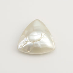White Pearl  1PC Large 10x10 MM Triangle Cabochon White Superior Precious Loose Gemstone
