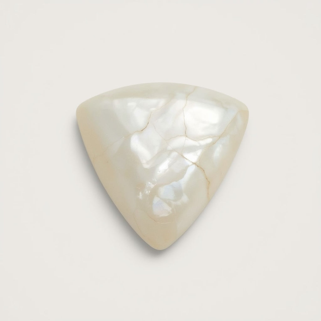 White Pearl  1PC Large 11x11 MM Triangle Cabochon White Pure Precious Loose Gemstones