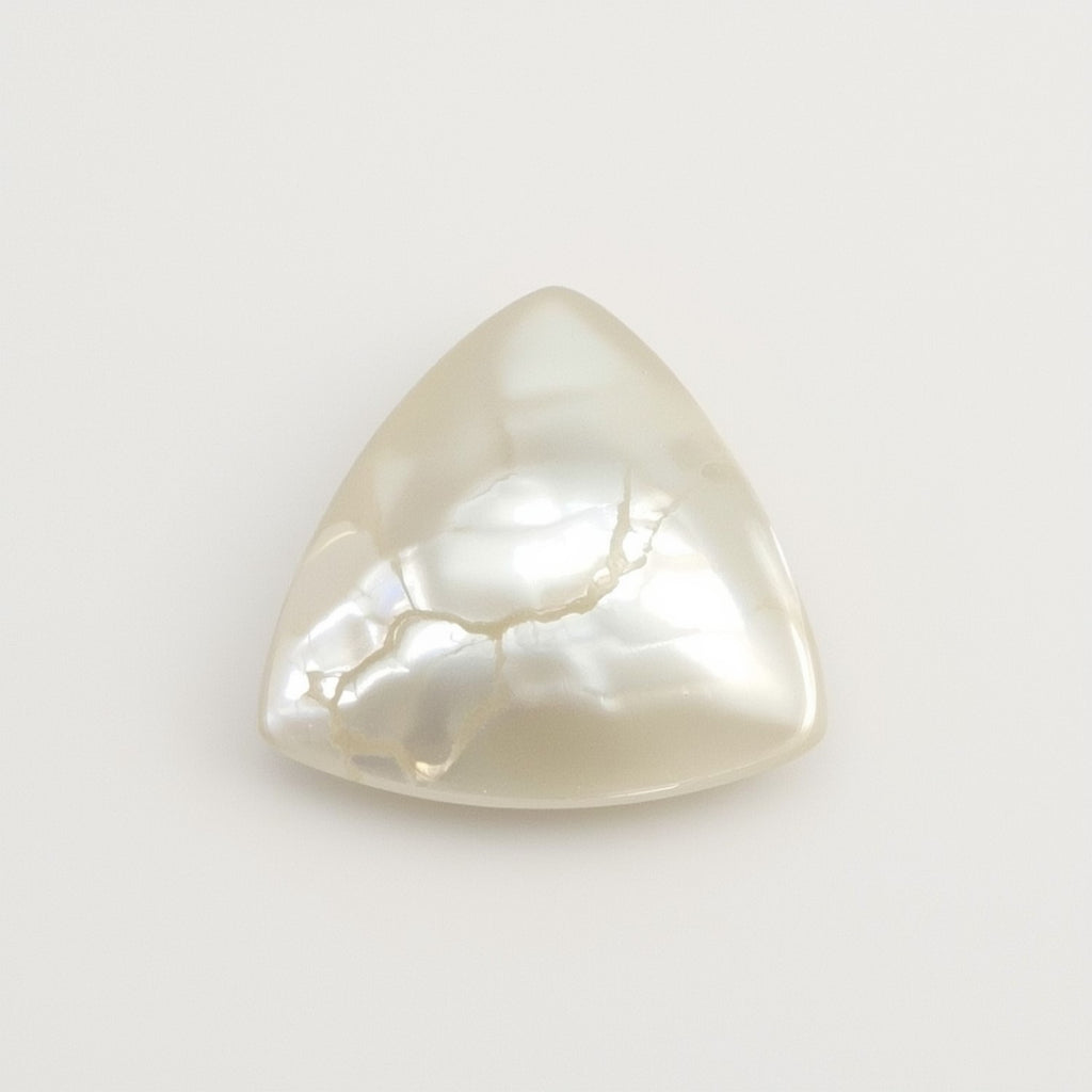 White Pearl  1PC Large 11x11 MM Triangle Cabochon White Pure Precious Loose Gemstones