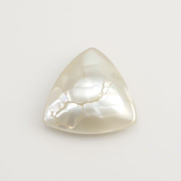 White Pearl  1PC Large 11x11 MM Triangle Cabochon White Pure Precious Loose Gemstones