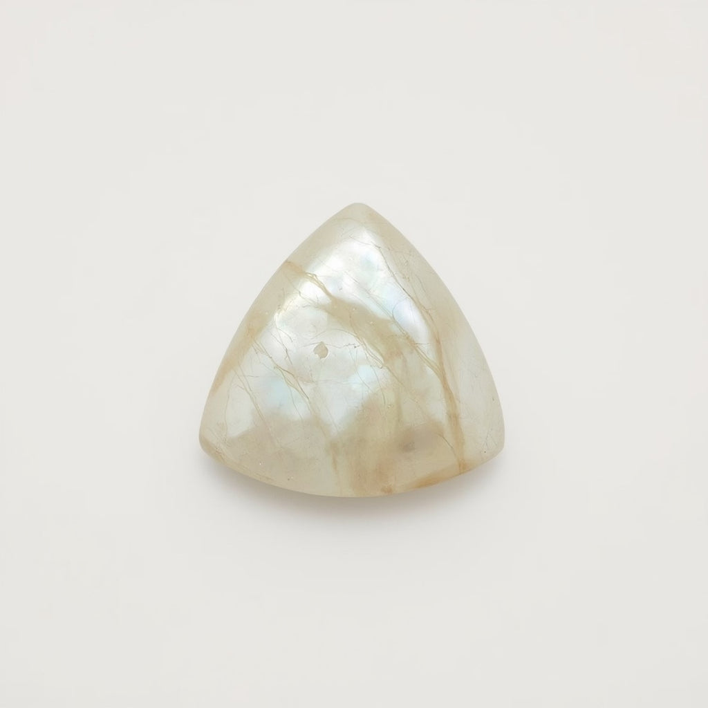 White Pearl  10PC Tiny 3x3 MM Triangle Cabochon White Luster Precious Loose Gems