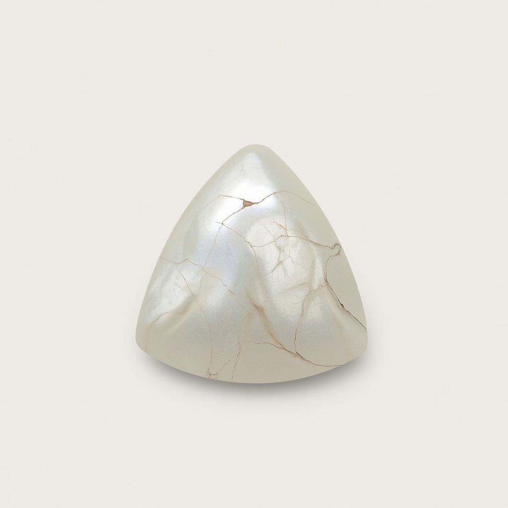White Pearl  10PC Tiny 4x4 MM Triangle Cabochon White Lustrous Precious Loose Gemstone