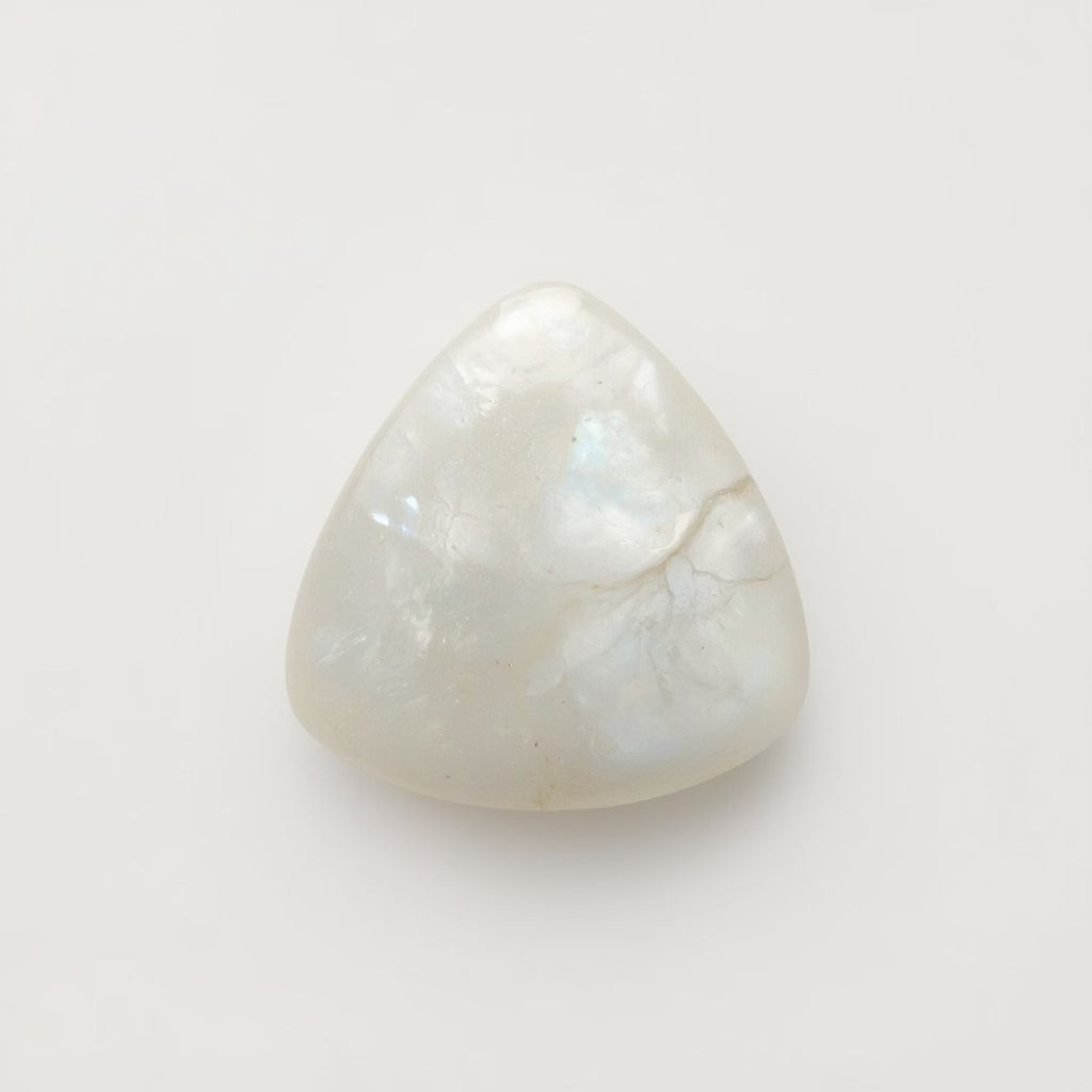 White Pearl  10PC Tiny 4x4 MM Triangle Cabochon White Lustrous Precious Loose Gemstone