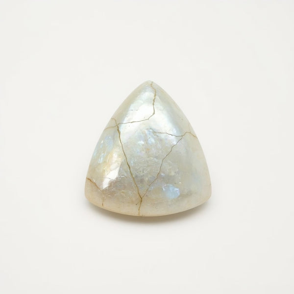 White Pearl  1PC Tiny 6x6 MM Triangle Cabochon White Fine Precious Semi Precious Gemstone