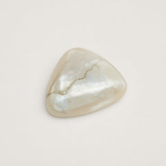 White Pearl  1PC Tiny 6x6 MM Triangle Cabochon White Fine Precious Semi Precious Gemstone