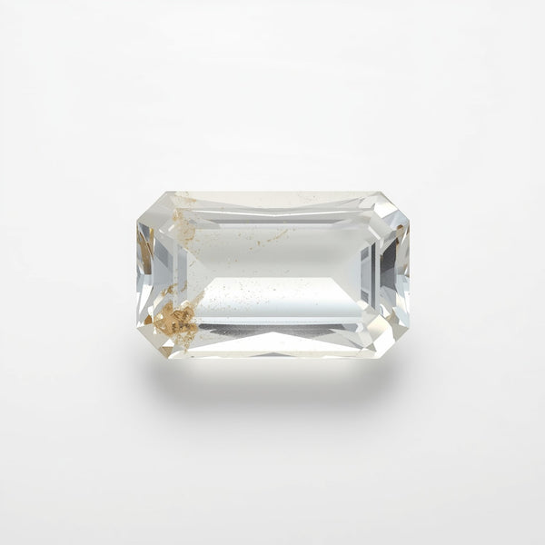 White Topaz 1PC Chunky 10x20 MM Baguette Faceted White Brilliant Semi Precious Loose Gemstones