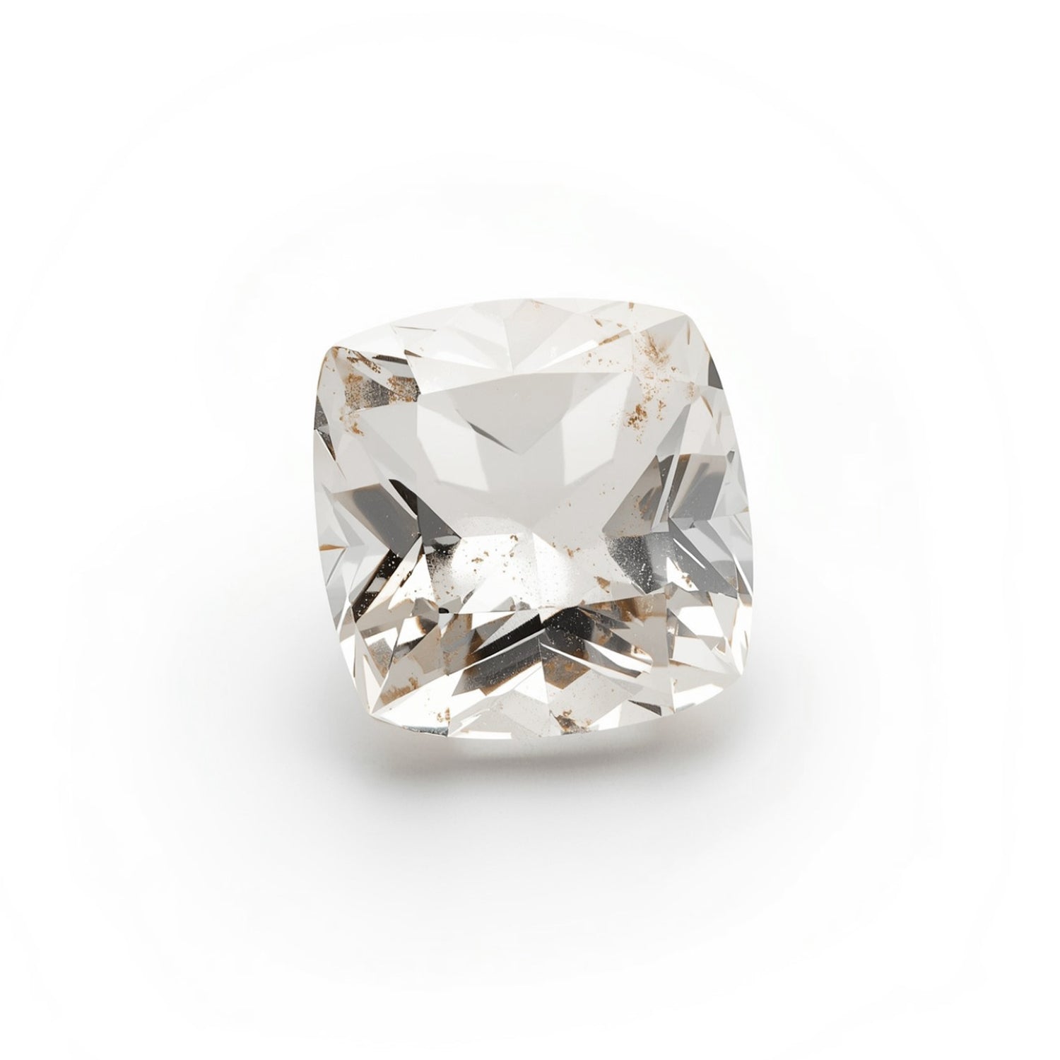 White Topaz 1PC Chunky 13x13 MM Cushion Faceted White Natural Semi Precious Gems Huvudsaklig produktbild