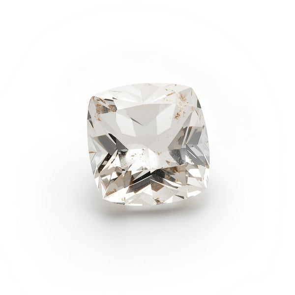 White Topaz 1PC Chunky 13x13 MM Cushion Faceted White Natural Semi Precious Gems