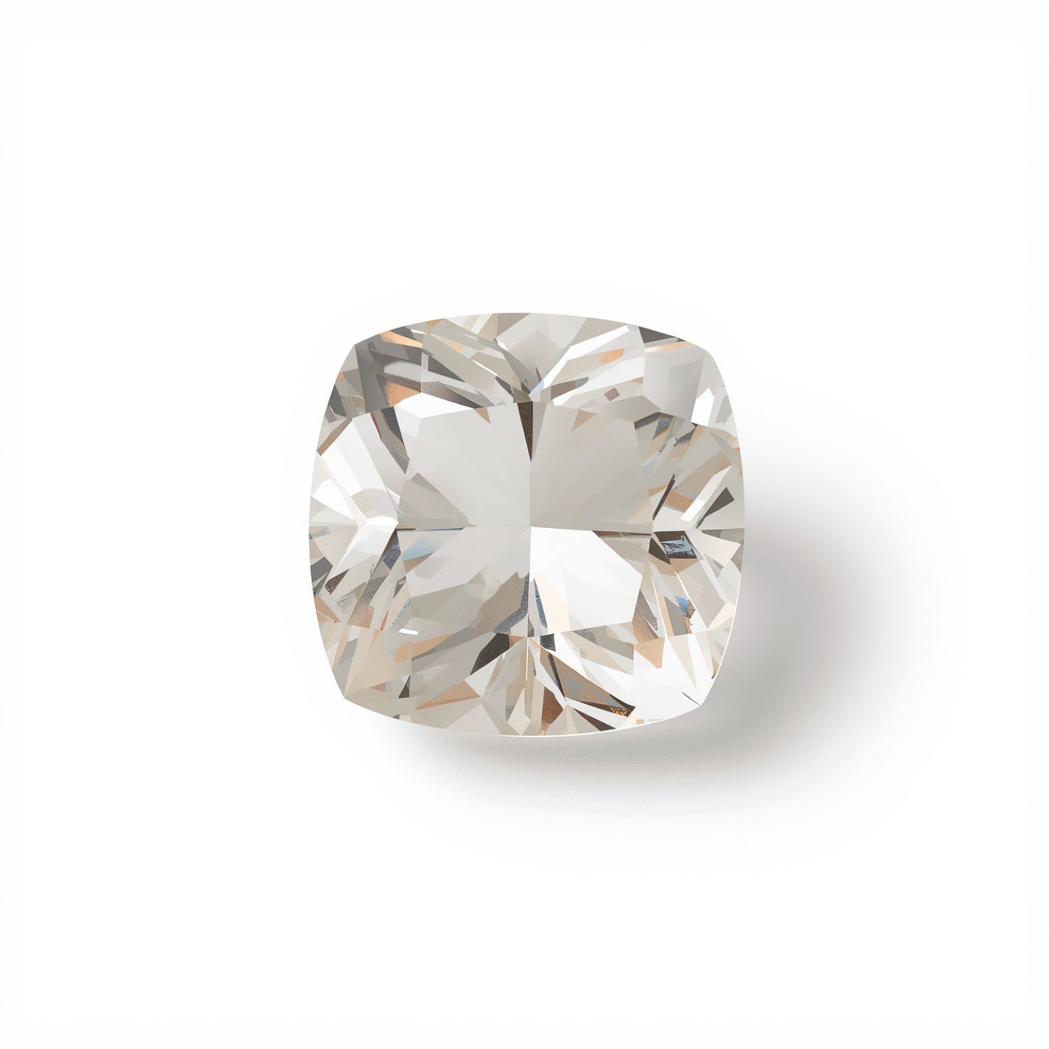 White Topaz 1PC Chunky 14x14 MM Cushion Faceted White Genuine Semi Precious Loose Gems