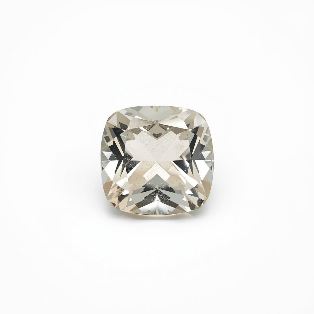 White Topaz 1PC Chunky 15x15 MM Cushion Faceted White Superior Semi Precious Loose Gemstone