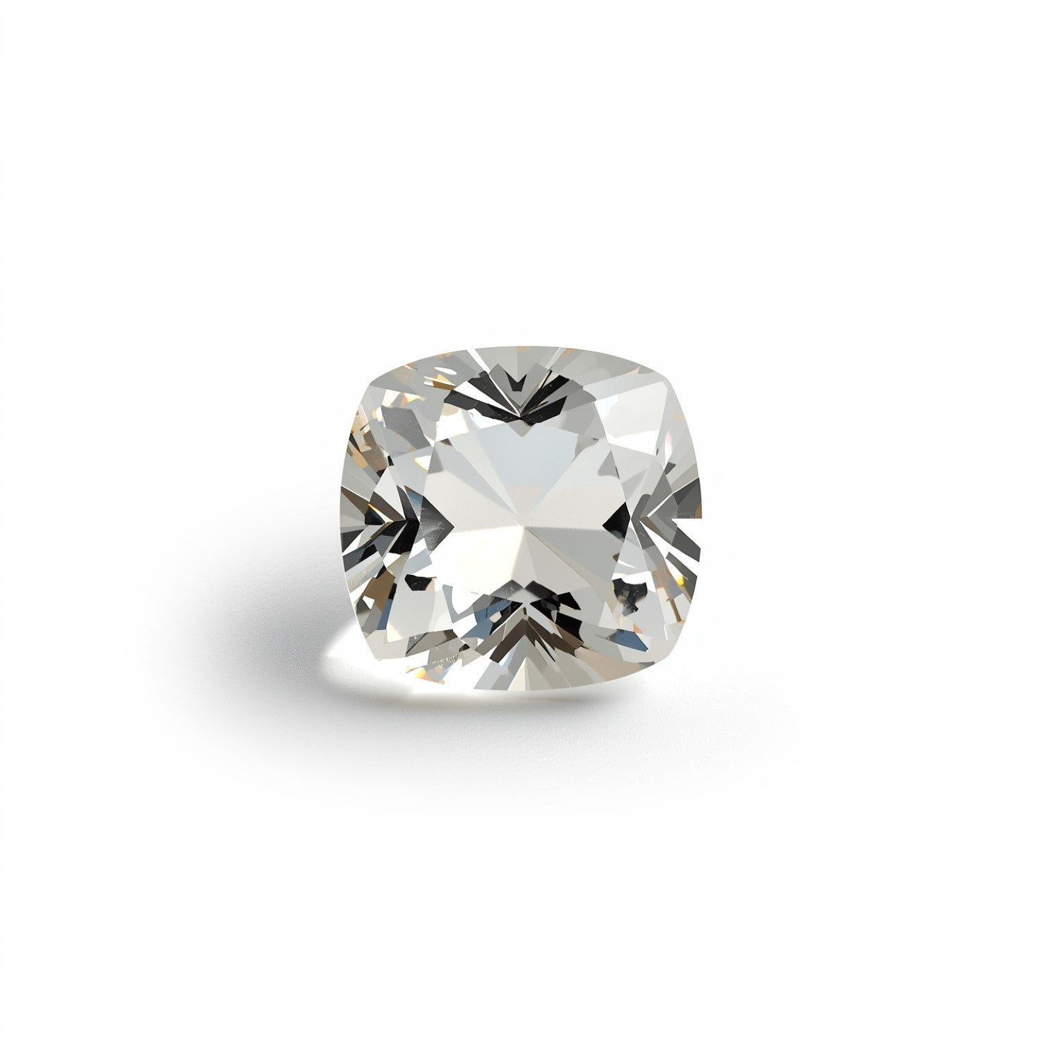 White Topaz 10PC Tiny 4x4 MM Cushion Faceted White Brilliant Semi Precious Loose Gemstones Hoofdafbeelding