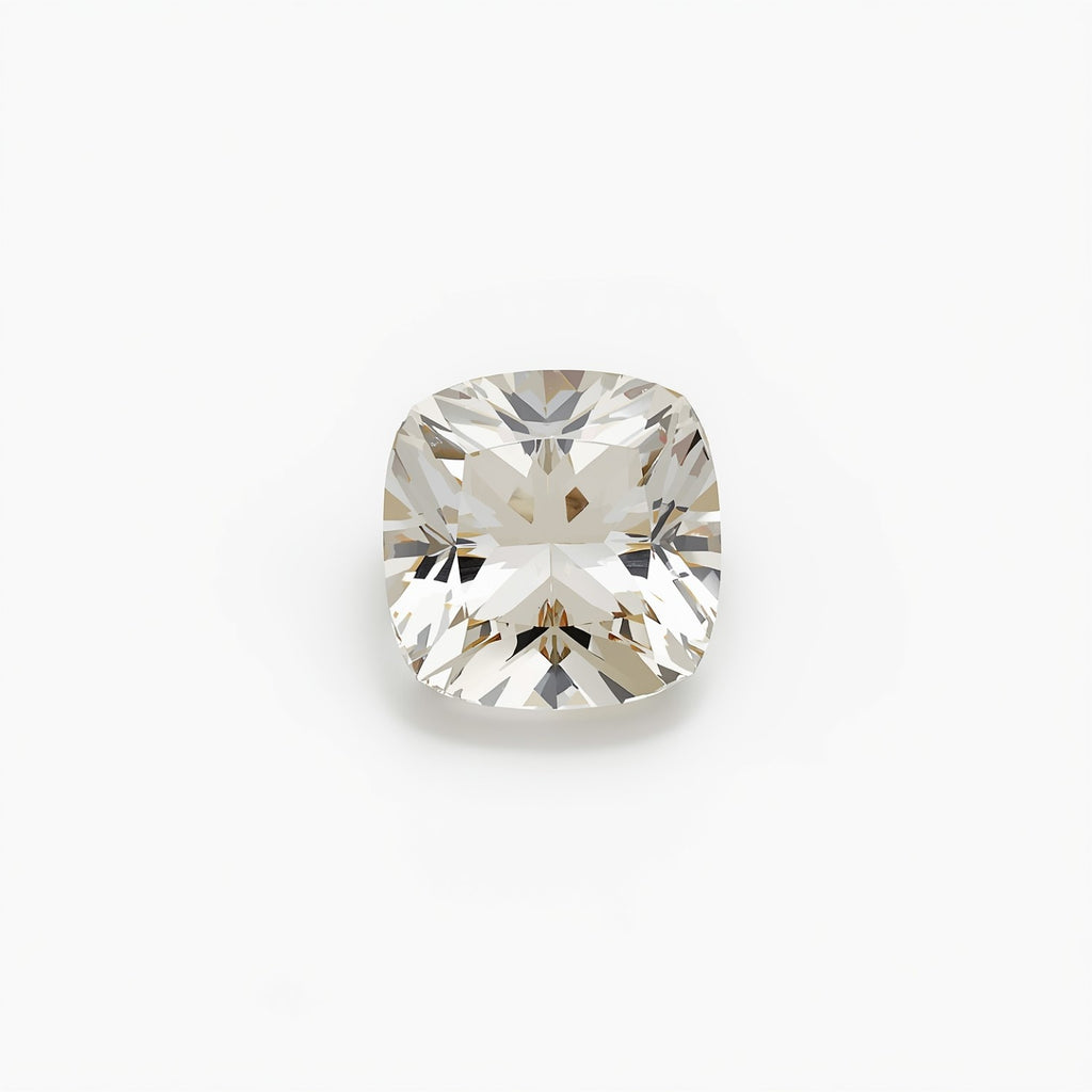 White Topaz 1PC Medium 9x9 MM Cushion Faceted White Lustrous Semi Precious Gems