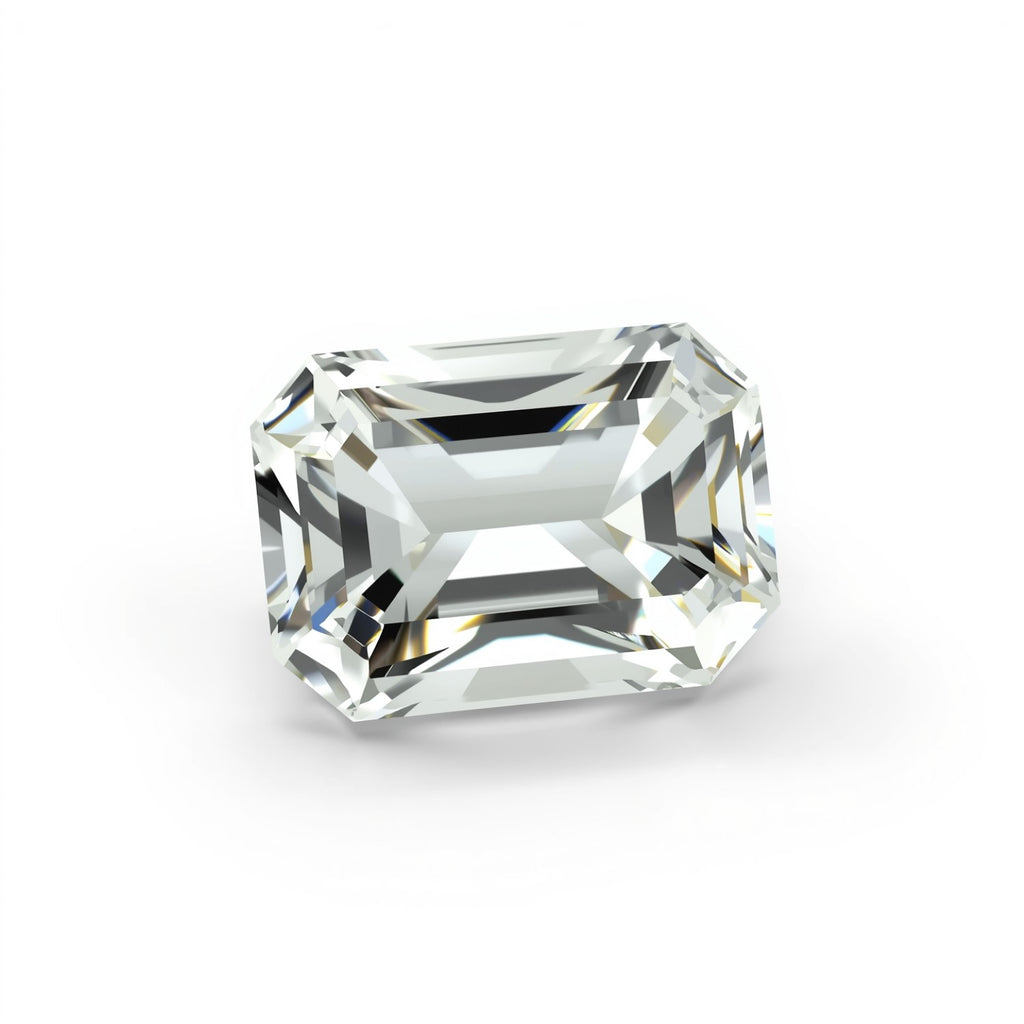 White Topaz 1PC Large 10x12 MM Emerald Faceted White Brilliant Semi Precious Loose Gemstones