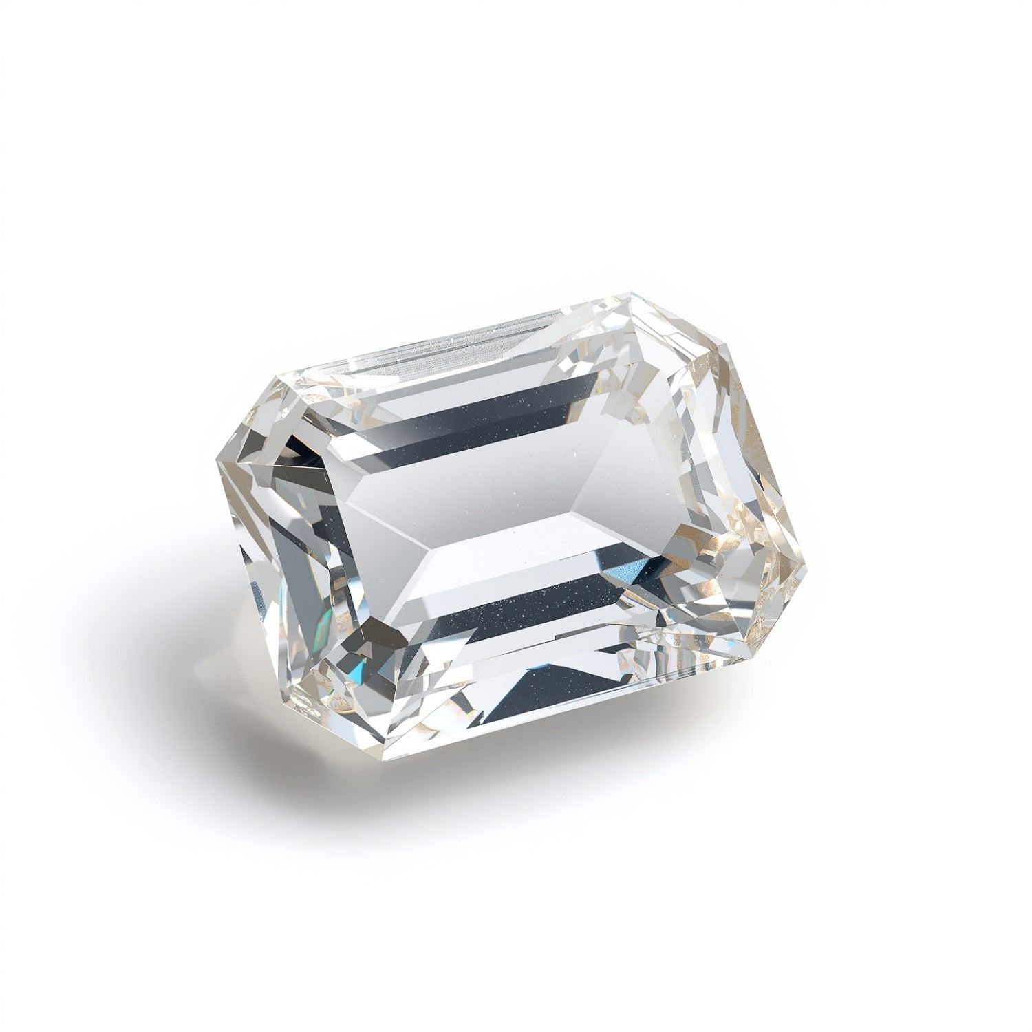 White Topaz 1PC Large 10x14 MM Emerald Faceted White Sparkling Semi Precious Gems Imagen secundaria del producto