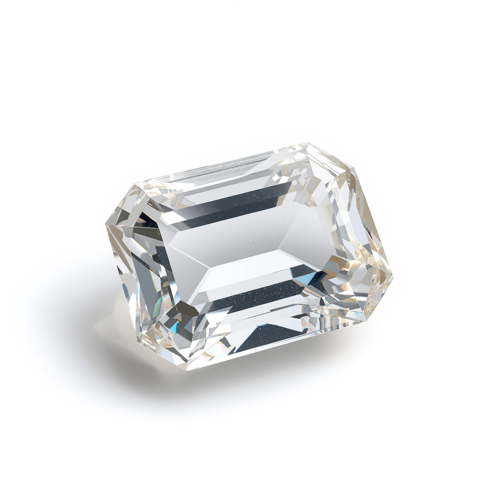 White Topaz 1PC Large 10x14 MM Emerald Faceted White Sparkling Semi Precious Gems