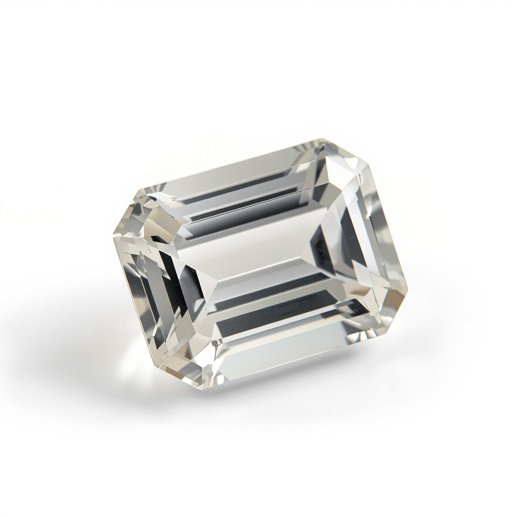 White Topaz 1PC Chunky 12x16 MM Emerald Faceted White Polished Semi Precious Loose Gems