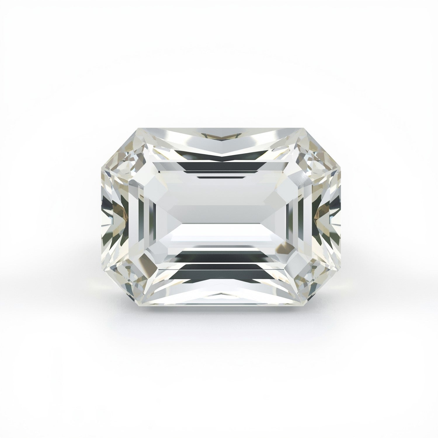 White Topaz 1PC Chunky 15x20 MM Emerald Faceted White Luster Semi Precious Loose Gemstones メイン画像