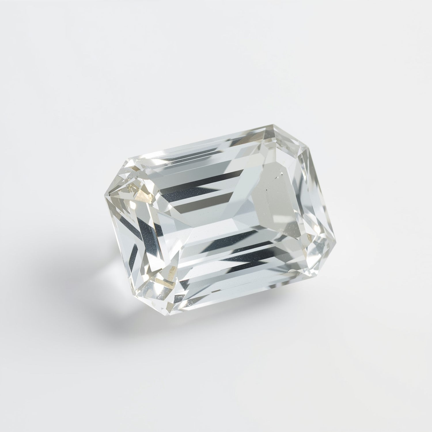 White Topaz 1PC Chunky 15x20 MM Emerald Faceted White Luster Semi Precious Loose Gemstones