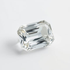 White Topaz 1PC Chunky 15x20 MM Emerald Faceted White Luster Semi Precious Loose Gemstones