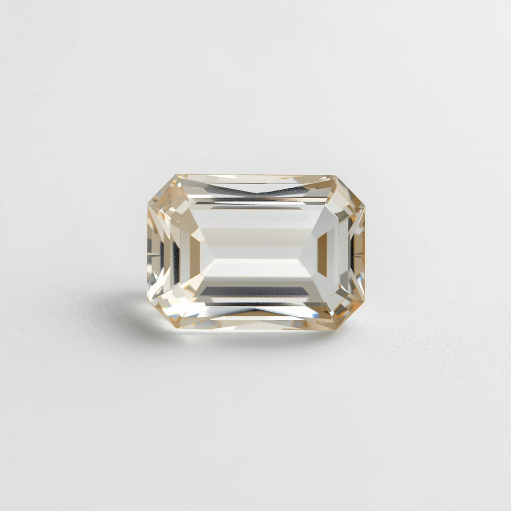 White Topaz 1PC Tiny 4x6 MM Emerald Faceted White Lustrous Semi Precious Loose Gemstone