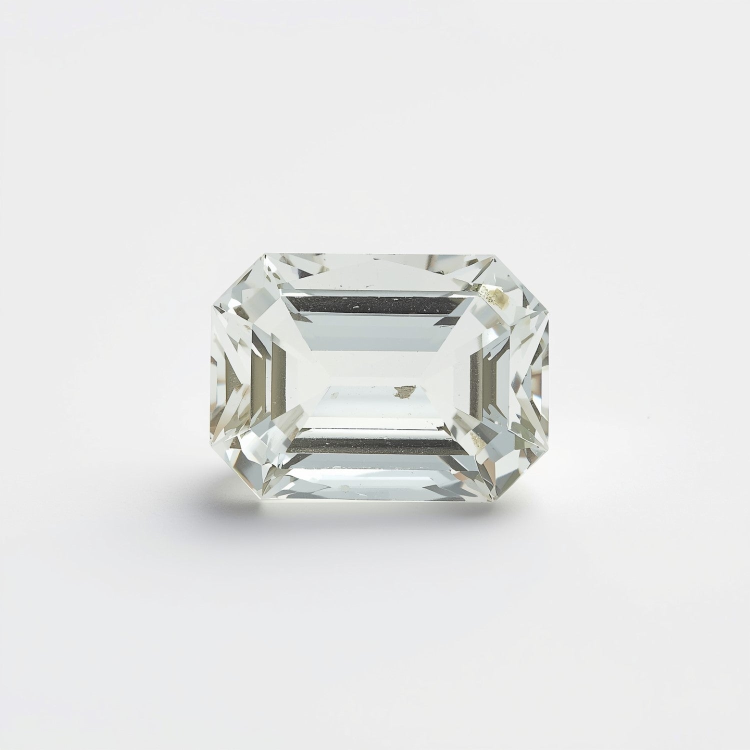 White Topaz 1PC Small 6x9 MM Emerald Faceted White High-Quality Semi Precious Loose Gems Huvudsaklig produktbild