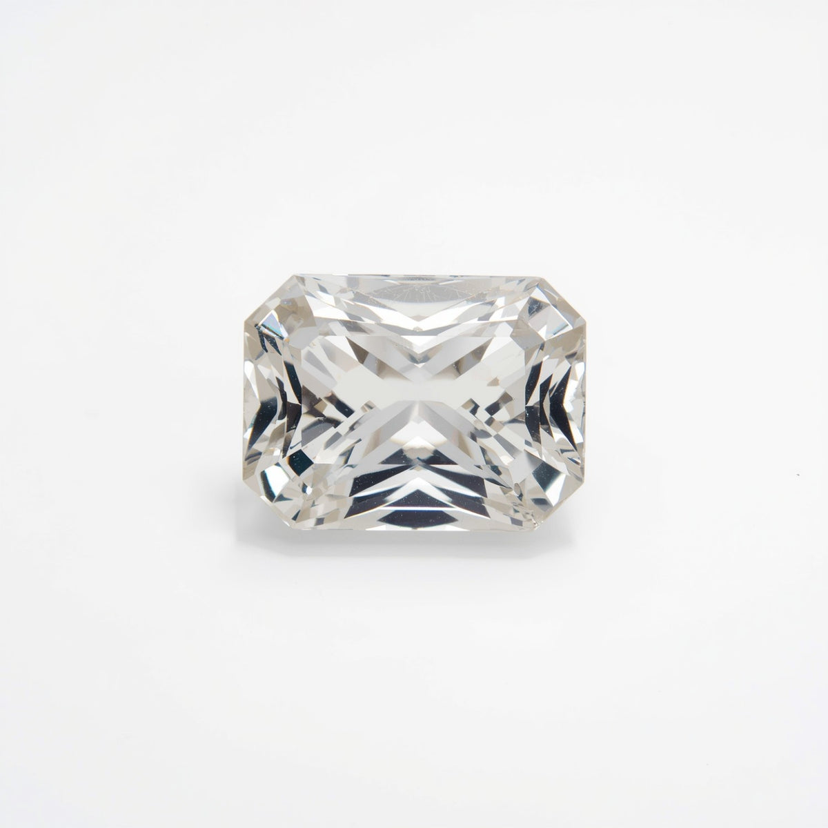 White Topaz 1PC Medium 7x10 MM Emerald Faceted White Genuine Semi Precious Loose Gemstones