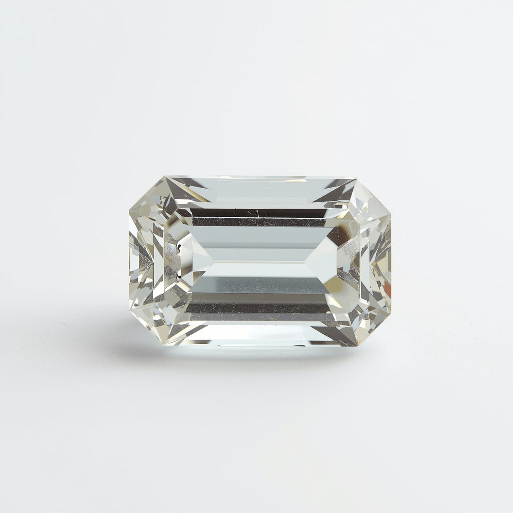 White Topaz 1PC Medium 7x10 MM Emerald Faceted White Genuine Semi Precious Loose Gemstones