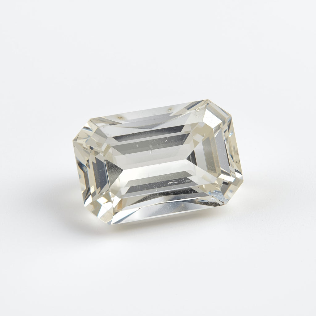 White Topaz 1PC Small 7x9 MM Emerald Faceted White Natural Semi Precious Loose Gemstone
