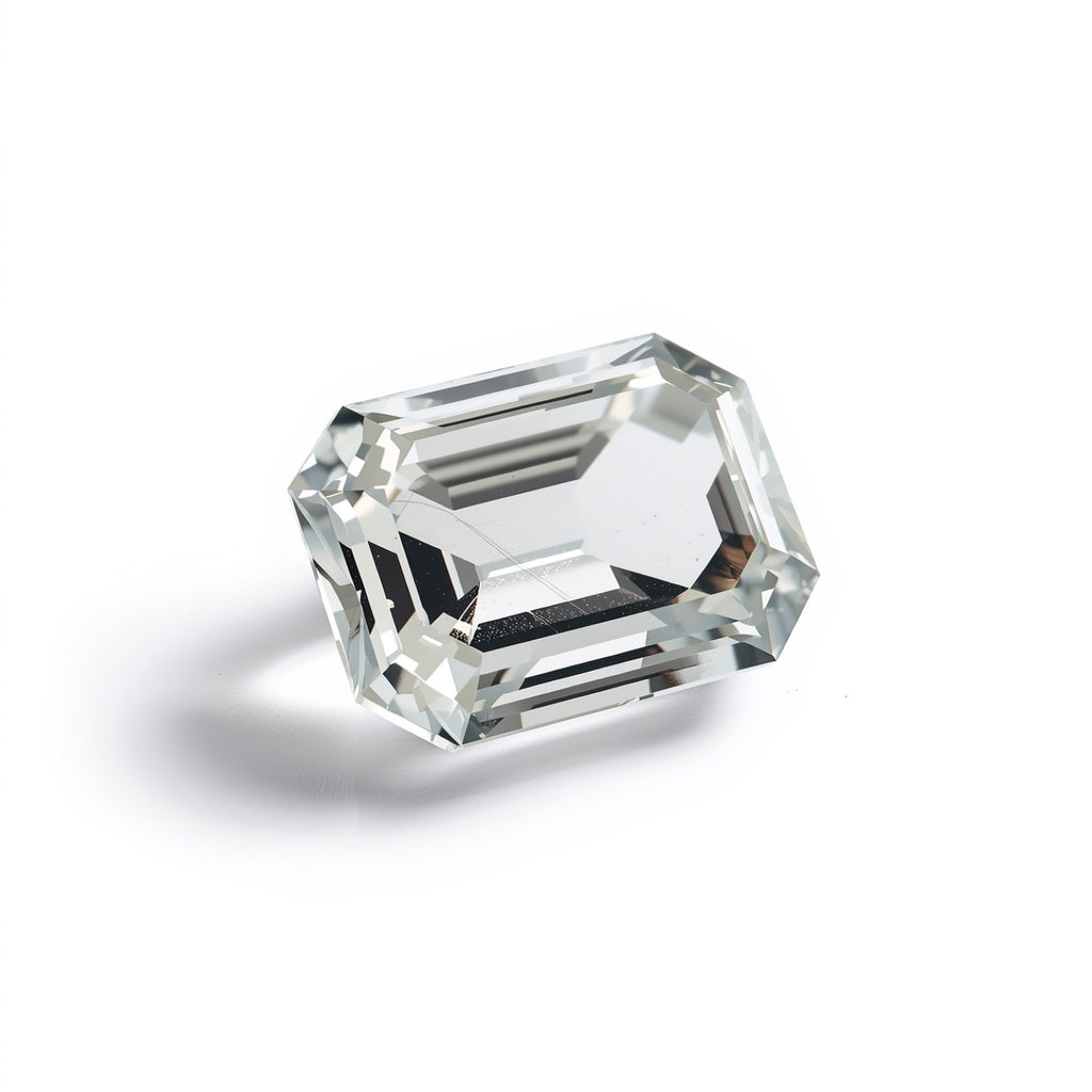 White Topaz 1PC Medium 8x10 MM Emerald Faceted White Superior Semi Precious Gems