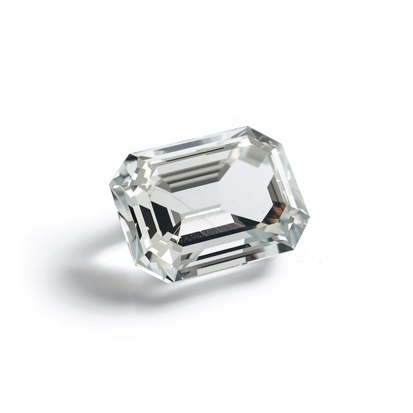 White Topaz 1PC Medium 8x10 MM Emerald Faceted White Superior Semi Precious Gems