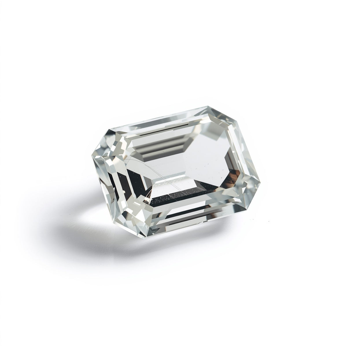 White Topaz 1PC Medium 8x10 MM Emerald Faceted White Superior Semi Precious Gems