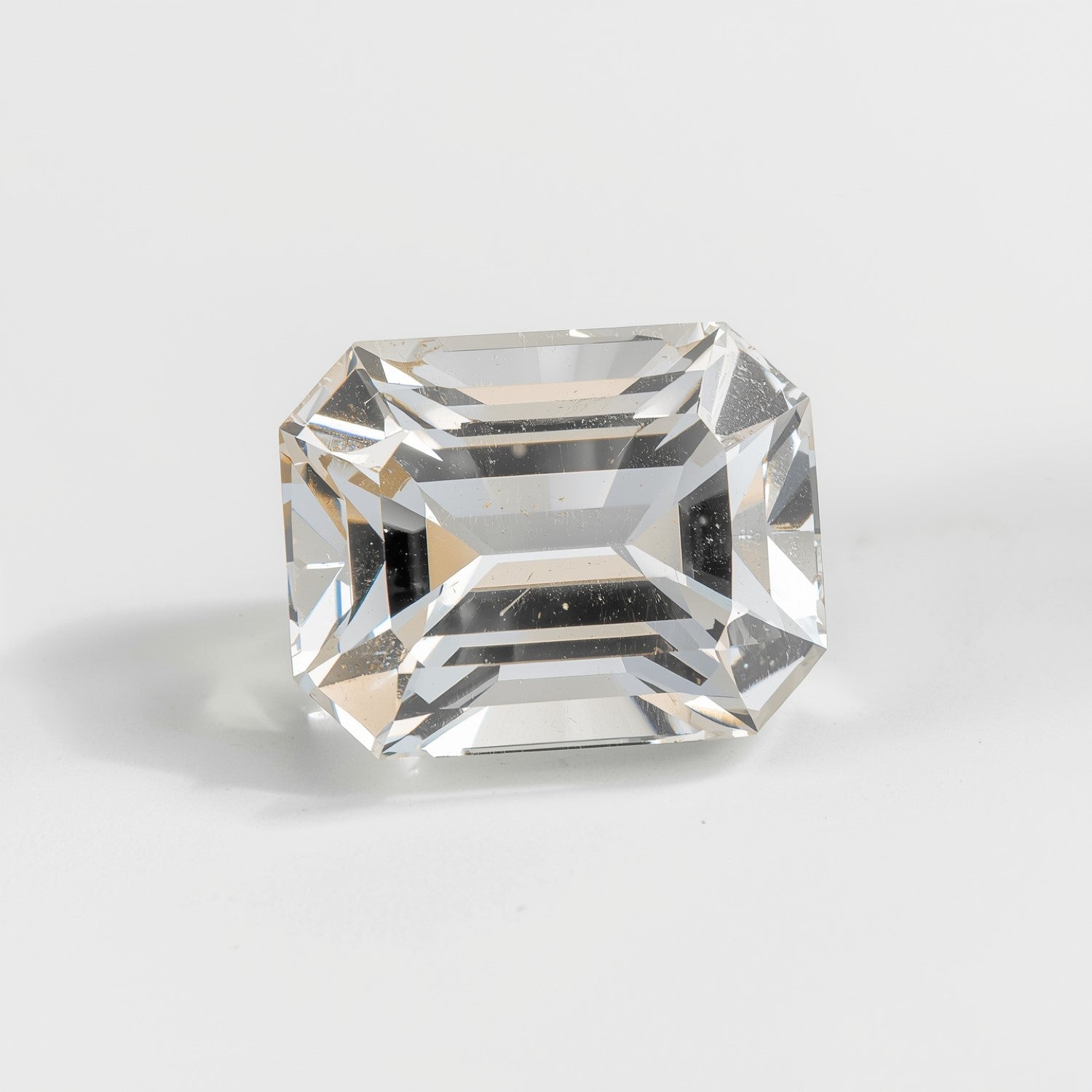 White Topaz 1PC Medium 8x10 MM Emerald Faceted White Superior Semi Precious Gems