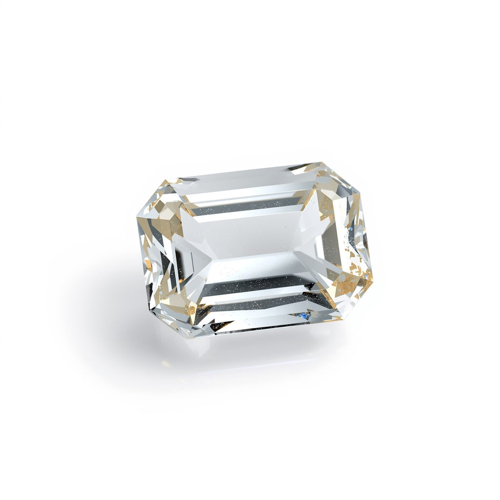 White Topaz 1PC Large 8x12 MM Emerald Faceted White Fiery Semi Precious Loose Gemstone