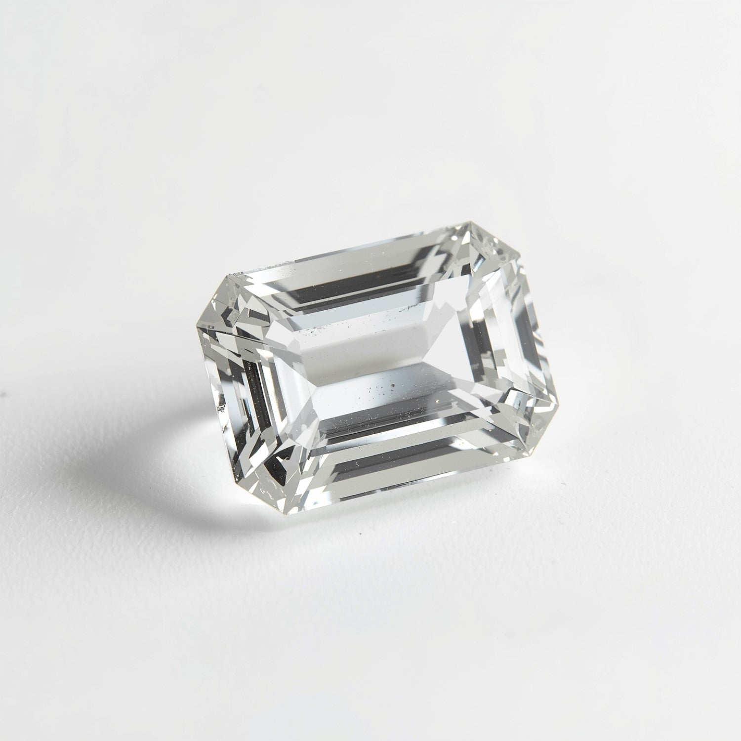 White Topaz 1PC Large 9x11 MM Emerald Faceted White Pure Semi Precious Loose Gems