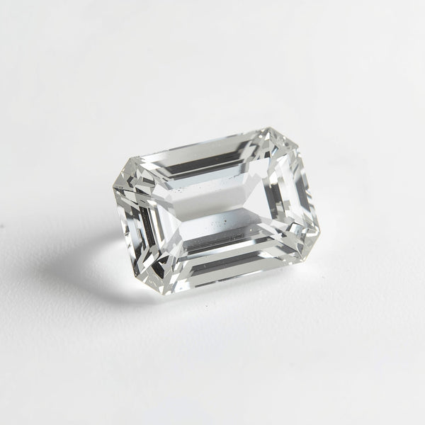 White Topaz 1PC Large 9x11 MM Emerald Faceted White Pure Semi Precious Loose Gems