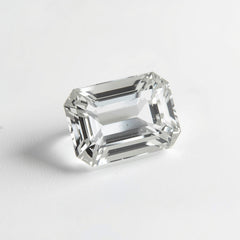 White Topaz 1PC Large 9x11 MM Emerald Faceted White Pure Semi Precious Loose Gems