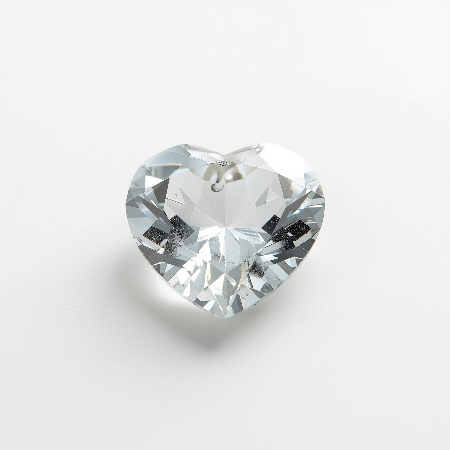 White Topaz 1PC Large 10x10 MM Heart Faceted White Shine Semi Precious Loose Gems Huvudsaklig produktbild