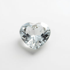White Topaz 1PC Large 10x10 MM Heart Faceted White Shine Semi Precious Loose Gems