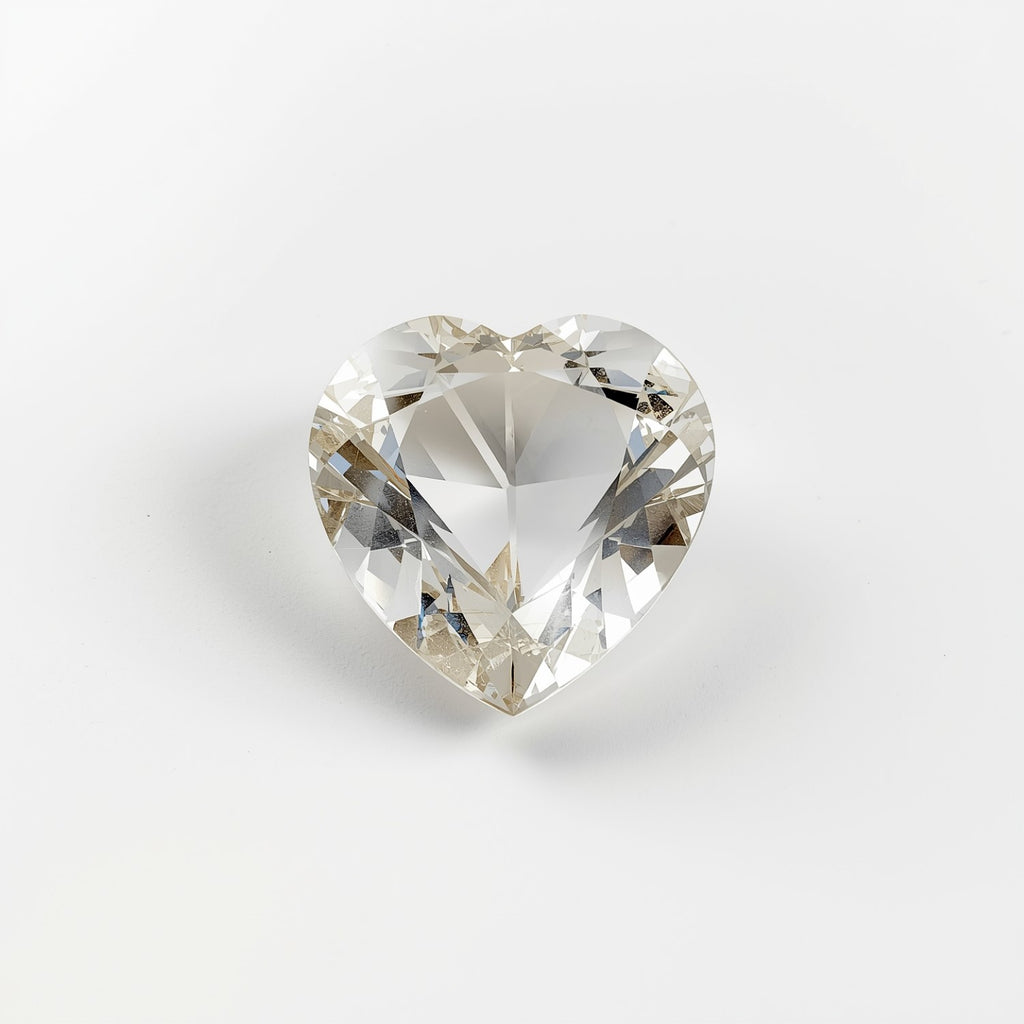 White Topaz 1PC Large 10x10 MM Heart Faceted White Shine Semi Precious Loose Gems