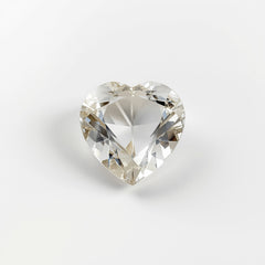 White Topaz 1PC Large 10x10 MM Heart Faceted White Shine Semi Precious Loose Gems