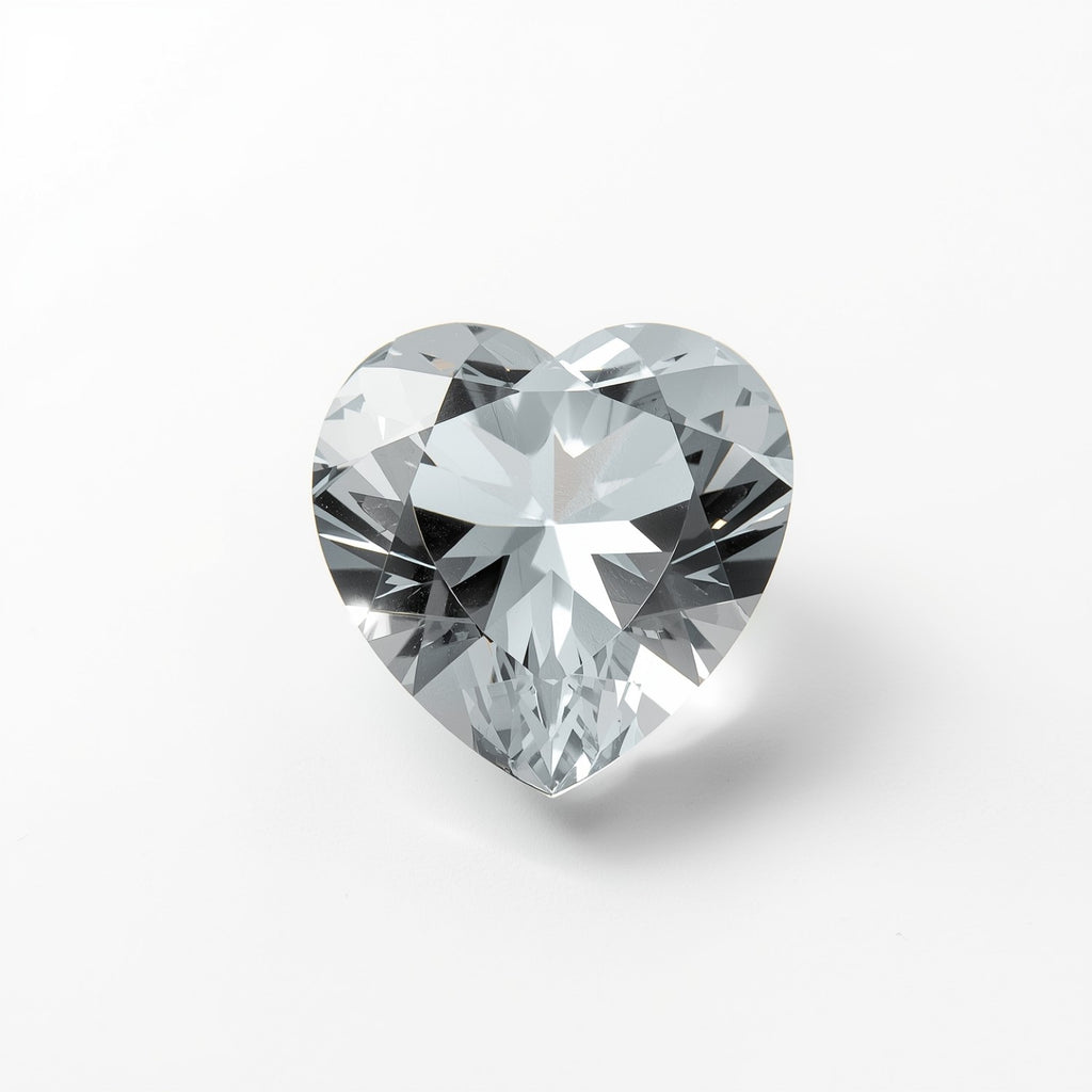White Topaz 1PC Chunky 13x13 MM Heart Faceted White Natural Semi Precious Gems