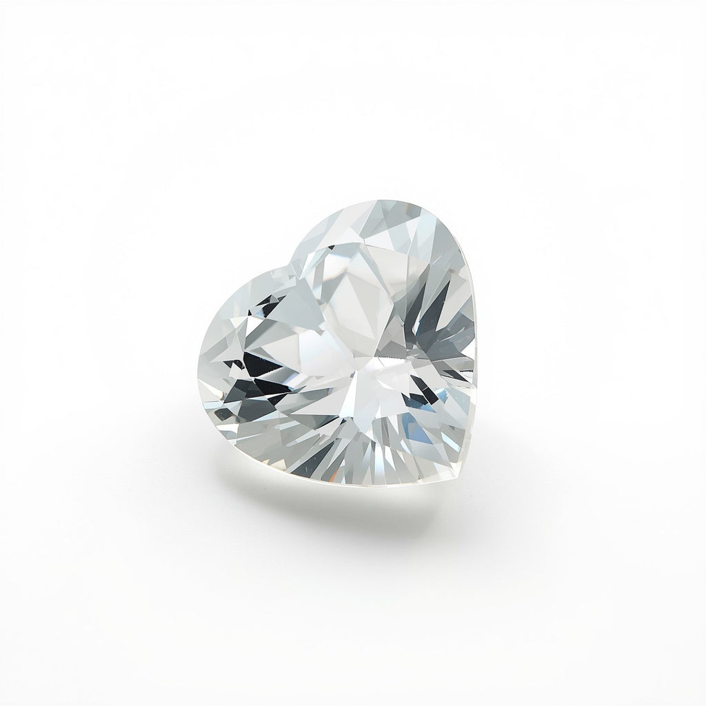 White Topaz 1PC Chunky 13x13 MM Heart Faceted White Natural Semi Precious Gems