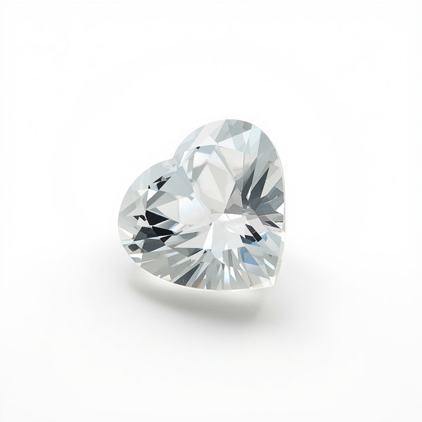 White Topaz 1PC Chunky 13x13 MM Heart Faceted White Natural Semi Precious Gems