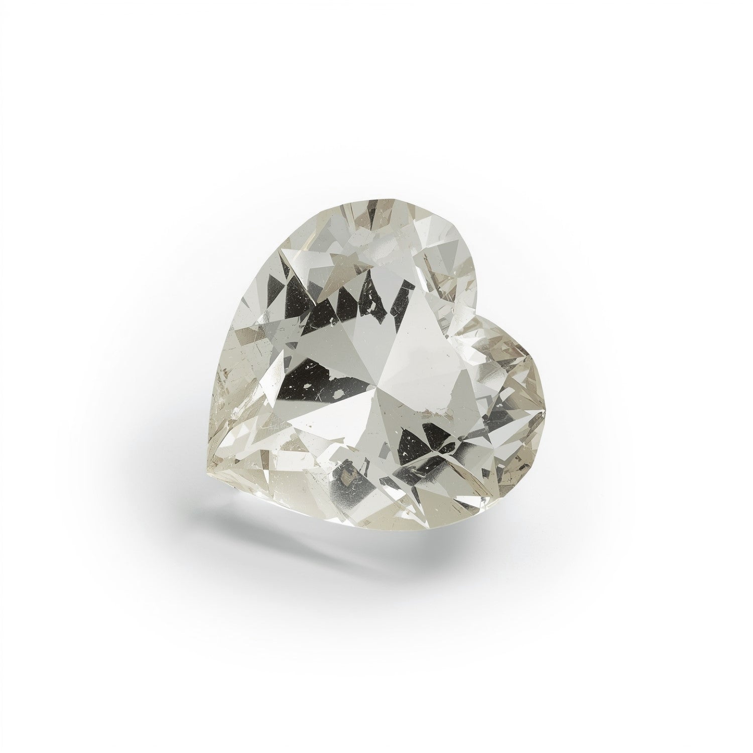 White Topaz 1PC Chunky 14x14 MM Heart Faceted White Genuine Semi Precious Loose Gems