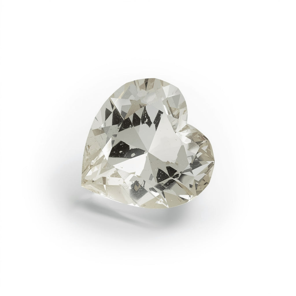 White Topaz 1PC Chunky 14x14 MM Heart Faceted White Genuine Semi Precious Loose Gems