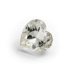 White Topaz 1PC Chunky 14x14 MM Heart Faceted White Genuine Semi Precious Loose Gems