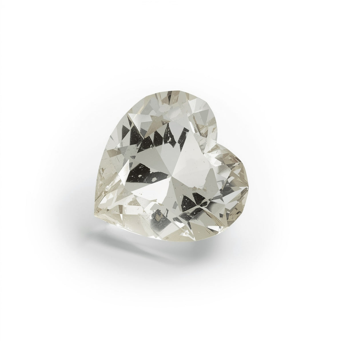 White Topaz 1PC Chunky 14x14 MM Heart Faceted White Genuine Semi Precious Loose Gems