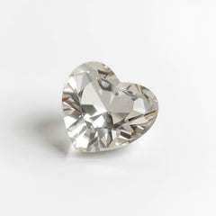 White Topaz 1PC Chunky 14x14 MM Heart Faceted White Genuine Semi Precious Loose Gems